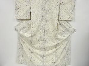 リサイクル　十字模様織り出し手織り真綿紬着物